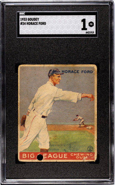 1933 Goudey Big League Chewing Gum Horace Ford #24 SGC 1 front of card