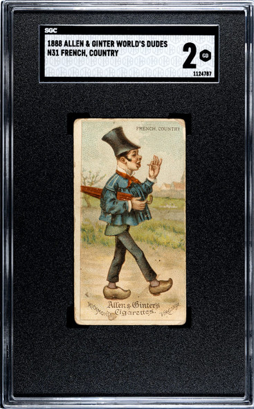 1888 N31 Allen & Ginter French, Country World's Dudes SGC 2 front of card