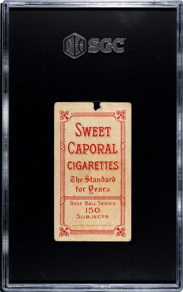 1909 T206 Johnny Kling Sweet Caporal 150 SGC 1 back of card
