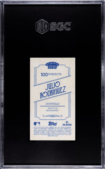 2022 Topps 206 Julio Rodriguez Wave 5 SGC 10 back of card