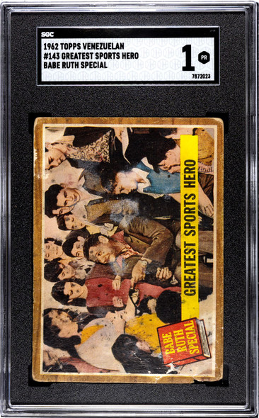 1962 Topps Venezuelan Babe Ruth #143 SGC 1 front of card