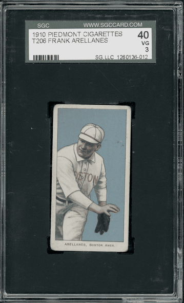 1910 T206 Frank Arellanes Piedmont 350 SGC 3 front of card