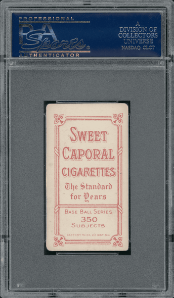 1910 T206 Jake Stahl Glove Shows Sweet Caporal 350 PSA 3 back of card