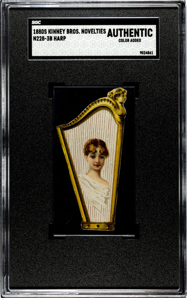 1880 N228 Kinney Bros. Harp Novelties Type 3 SGC Authentic front of card