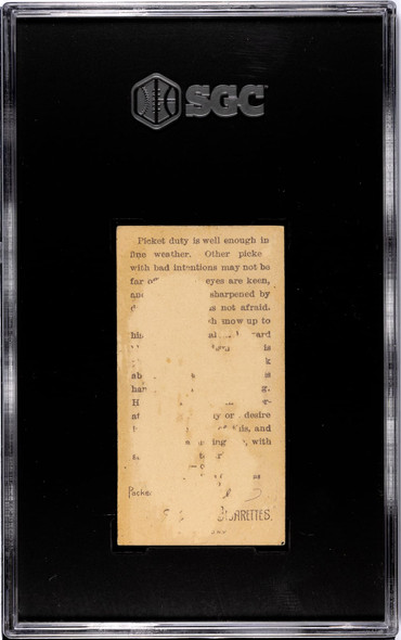 1888 N86 Duke's Cigarettes Pciket Duty Scenes of Perilous Occupations SGC 1 back of card