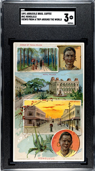 1891 Arbuckle Bros Coffee Honolulu #41 Views from a Trip Around the World SGC 3 front of card