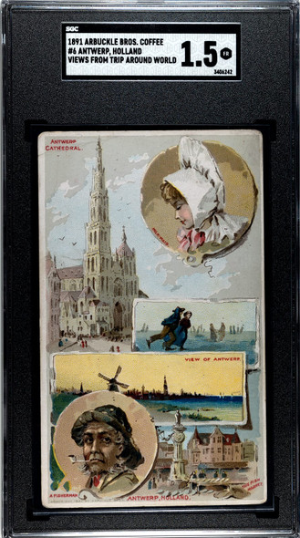 1891 Arbuckle Bros Coffee Antwerp, Holland #6 Views from a Trip Around the World SGC 1.5 front of card