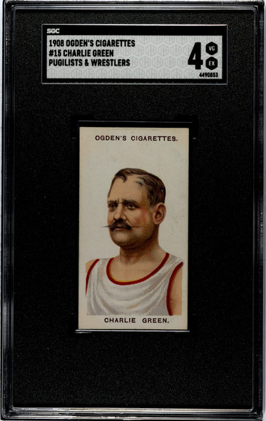 1908 Ogden's Cigarettes Charlie Green #15 Pugilists & Wrestlers SGC 4 front of card