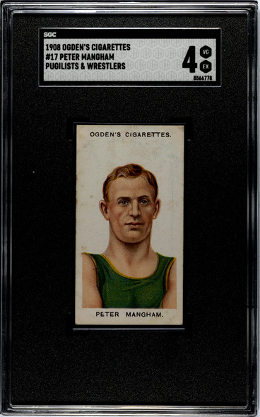 1908 Ogden's Cigarettes Peter Mangham #17 Pugilists & Wrestlers SGC 4 front of card