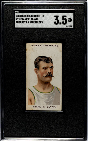 1908 Ogden's Cigarettes Frank P. Slavin #21 Pugilists & Wrestlers SGC 3.5 front of card