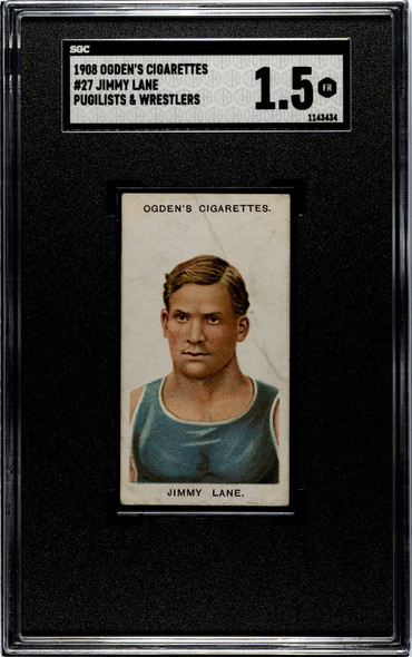 1908 Ogden's Cigarettes Jimmy Lane #27 Pugilists & Wrestlers SGC 1.5 front of card