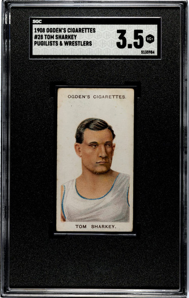 1908 Ogden's Cigarettes Tom Sharkey #28 Pugilists & Wrestlers SGC 3.5 front of card