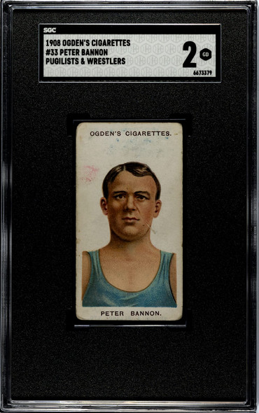 1908 Ogden's Cigarettes Peter Bannon #33 Pugilists & Wrestlers SGC 2 front of card
