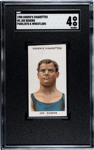 1908 Ogden's Cigarettes Joe Rogers #3 Pugilists & Wrestlers SGC 4 front of card