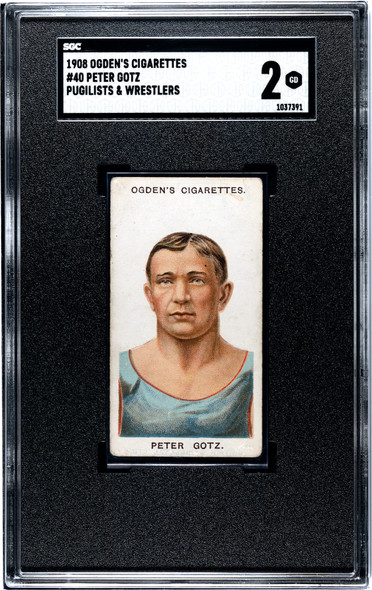 1908 Ogden's Cigarettes Peter Gotz #40 Pugilists & Wrestlers SGC 2 front of card