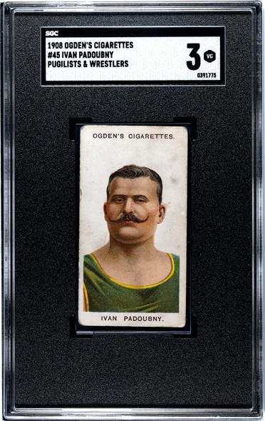 1908 Ogden's Cigarettes Ivan Padoubny #45 Pugilists & Wrestlers SGC 3 front of card