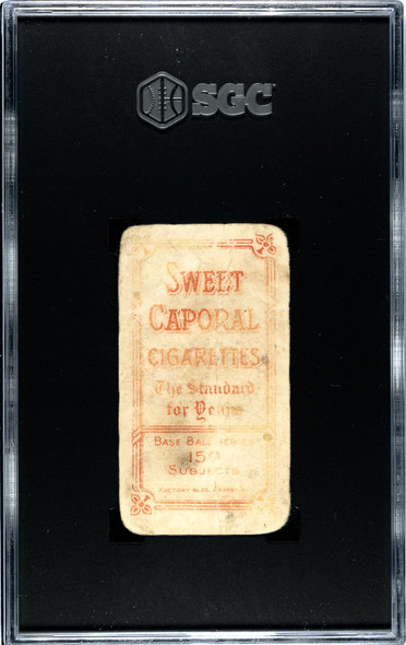 1909 T206 George Bell Sweet Caporal 150 SGC Authentic back of card