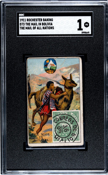 1911 Rochester Baking Co. Bolivia The Mail of All Nations SGC 1 front of card