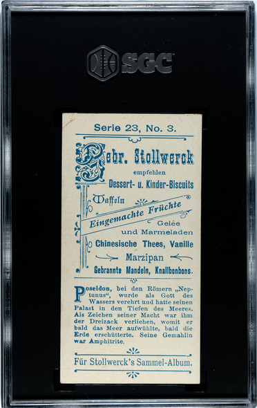 1897 Stollwerck Chocolate Neptunvs (Neptune) #3 Album 1 Serie 23 SGC 3 back of card