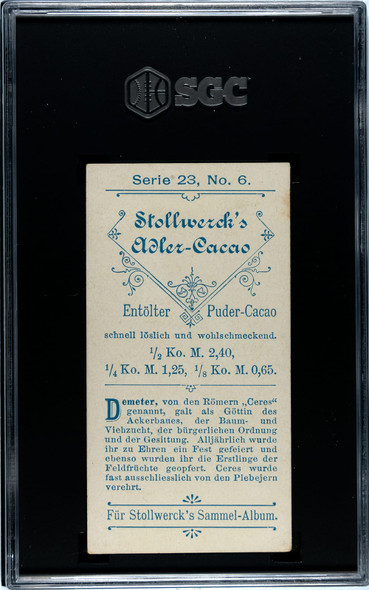 1897 Stollwerck Chocolate Ceres #6 Album 1 Serie 23 SGC 2 back of card