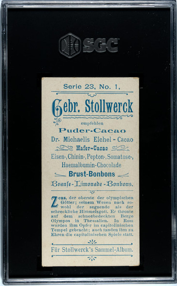 1897 Stollwerck Chocolate Jvpiter (Jupiter) #1 Album 1 Serie 23 SGC 2 back of card