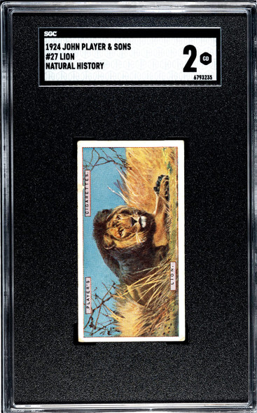 1924 John Player & Sons Lion #27 Natural History SGC 2 front of card