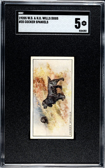 1920 W.D. & H.O. Wills Cocker Spaniels #35 Dogs SGC 5 front of card