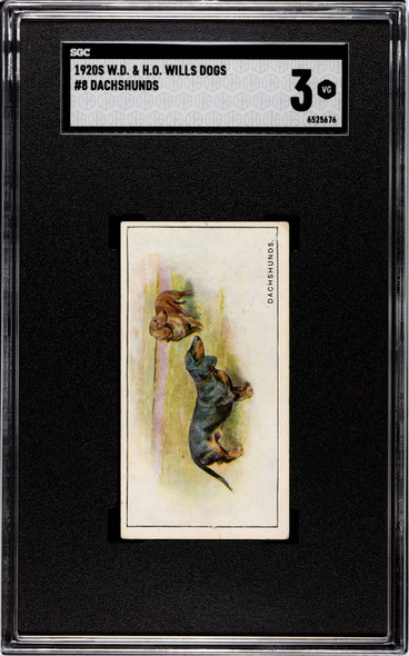 1920 W.D. & H.O. Wills Dachshunds #8 Dogs SGC 3 front of card