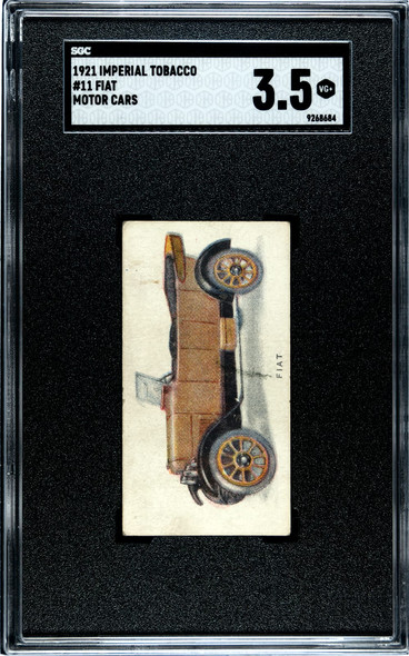 1921 Imperial Tobacco Co. Fiat #11 Motor Cars SGC 3.5 front of card