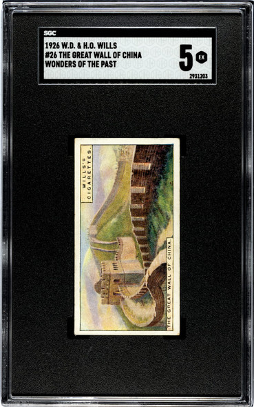 1926 W.D. & H.O. Wills The Great Wall of China #26 Wonders of the Past SGC 5 front of card