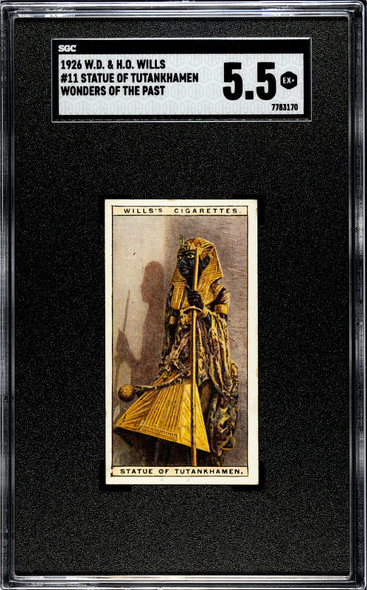 1926 W.D. & H.O. Wills Statue of Tutankhamen #11 Wonders of the Past SGC 5.5 front of card