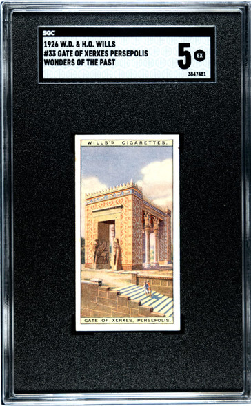 1926 W.D. & H.O. Wills Gate of Xerxes Pesepolis #33 Wonders of the Past SGC 5 front of card