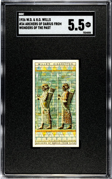 1926 W.D. & H.O. Wills Archers of Darius From Susa #34 Wonders of the Past SGC 5.5 front of card
