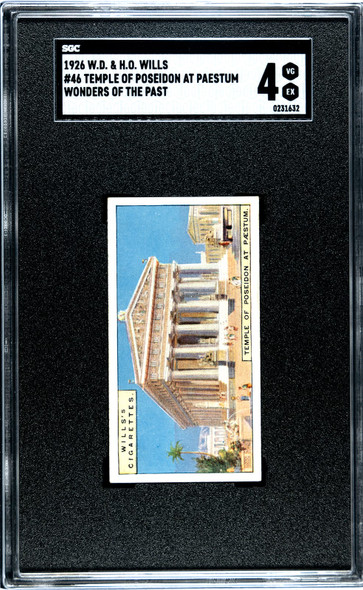 1926 W.D. & H.O. Wills Temple of Posiden #46 Wonders of the Past SGC 4 front of card