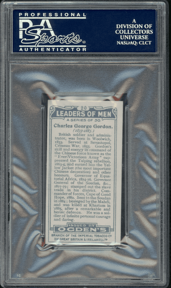 1924 Ogden's Ltd. Charles G. Gordon #20 Leaders of Men PSA 4 back of card
