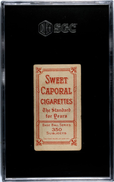 1910 T206 Jake Stahl Sweet Caporal 350 SGC 3 back of card