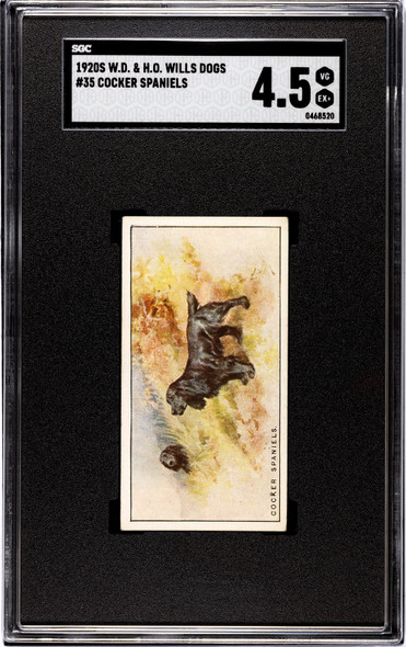 1920 W.D. & H.O. Wills Cocker Spaniels #35 Dogs SGC 4.5 front of card