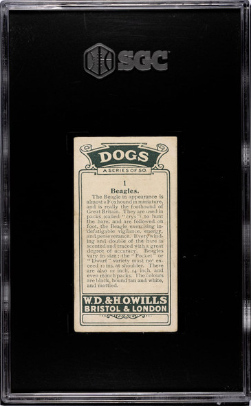 1920 W.D. & H.O. Wills Beagles #1 Dogs SGC 3 back of card