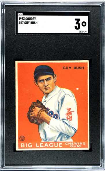 1933 Goudey Guy Bush #67 SGC 3 front of card