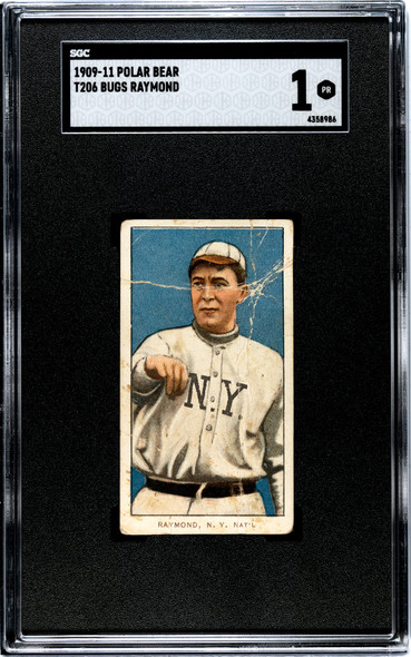 1909 T206 Bugs Raymond Polar Bear SGC 1 front of card