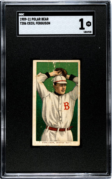 1909 T206 Cecil Ferguson Polar Bear SGC 1 front of card