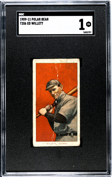 1909 T206 Ed Willett Polar Bear SGC 1 front of card