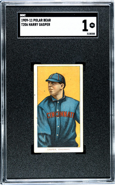 1909 T206 Harry Gasper Polar Bear SGC 1 front of card