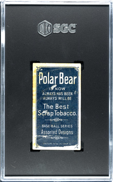 1909 T206 Orval Overall Polar Bear SGC 1 back of card