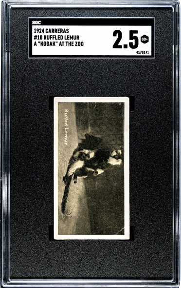 1924 Carreras Ltd. Ruffled Lemur #10 A Kodak at the Zoo SGC 2.5 front of card