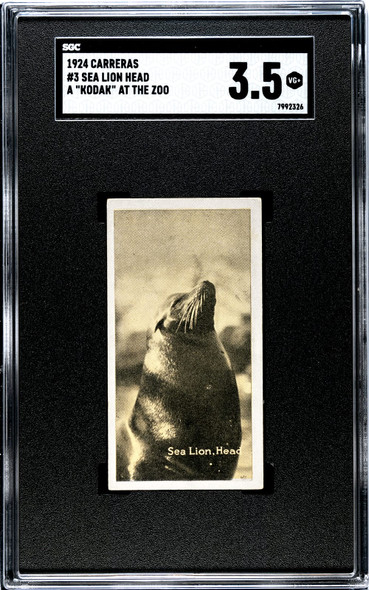 1924 Carreras Ltd. Sea Lion #3 A Kodak at the Zoo SGC 3.5 front of card