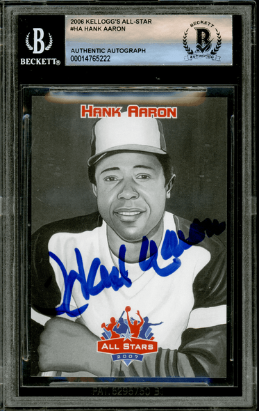 2006 Kellogg's All-star Hank Aaron #HA BGS Authentic Auto front of card