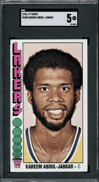 1976-77 Topps Basketball Kareem Abdul-Jabbar #100 SGC 5 front of card