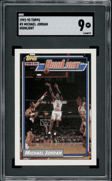 1992-93 Topps Michael Jordan #3 Highlight SGC 9 front of card