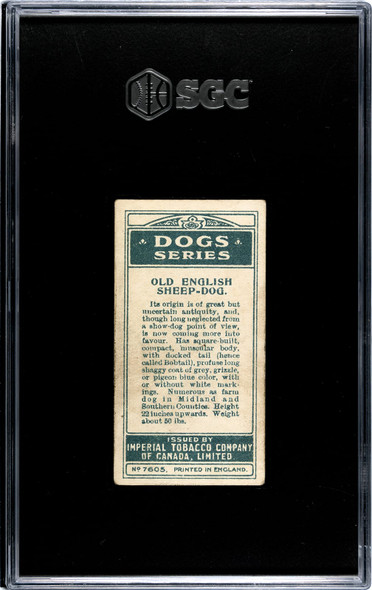 1920 W.D. & H.O. Wills Old English Sheep Dog #17 Dogs SGC 2 back of card